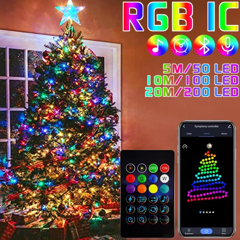 RGBIC ũ  ,  , USB 5M, 20M  ȭȯ LED Ʈ Ʈ, ũ Ʈ  , Navidad